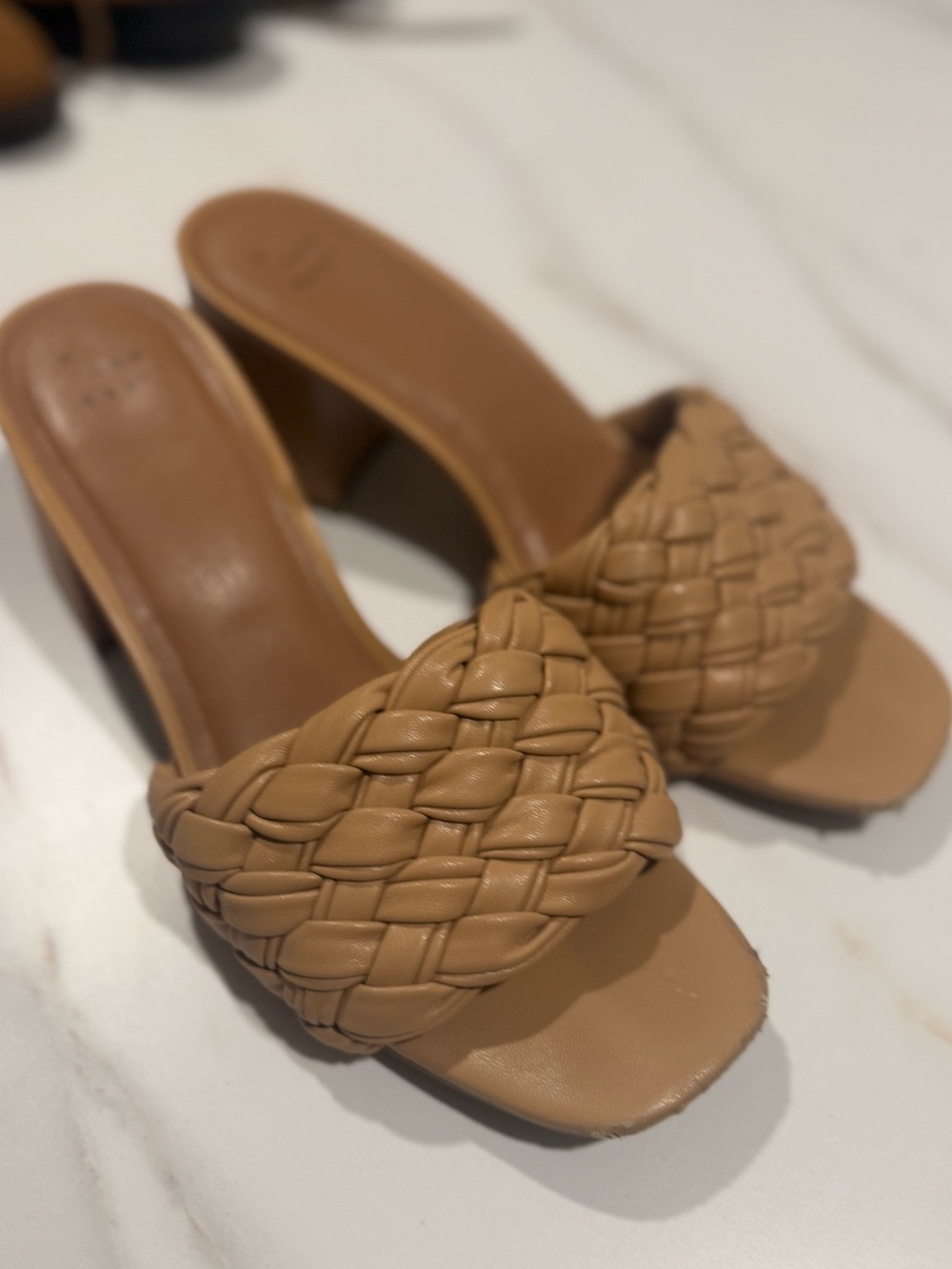 Braided Slide Mule in Tan